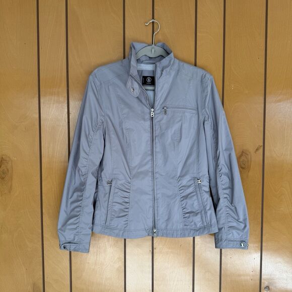 Bogner Jackets & Blazers - Bogner Lightweight Jacket Womens US 8 Neutrals Grey Fitted Preppy Full Zip